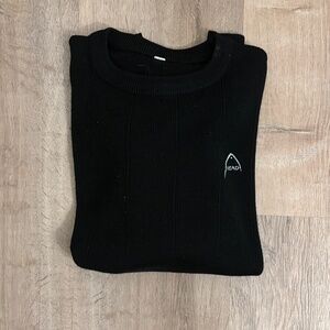 Head Vintage Ribbed Wool Blend Ski Sweater Black M